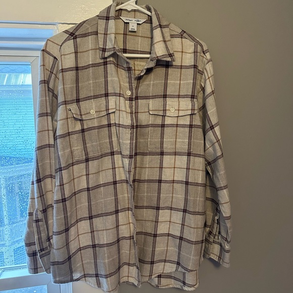 Old Navy Boyfriend Flannel Shirt M - Picture 2 of 5